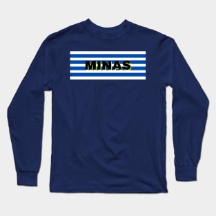 Minas City in Uruguay Flag Stripes Long Sleeve T-Shirt